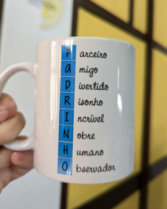 Caneca "acróstico padrinho"