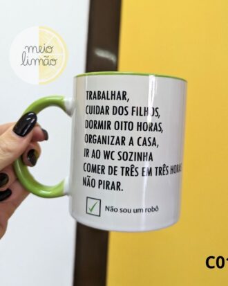 Caneca "não sou um rôbo"
