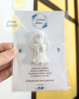 Cartão com anjo em gesso perfumado