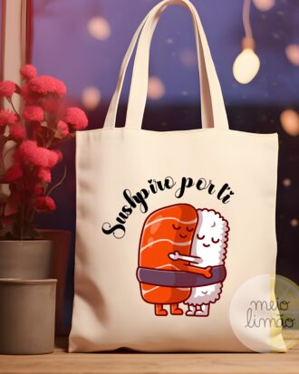 Saco de pano - tote bag "sushpiro por ti"