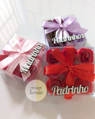 Caixa de rosas em sabão