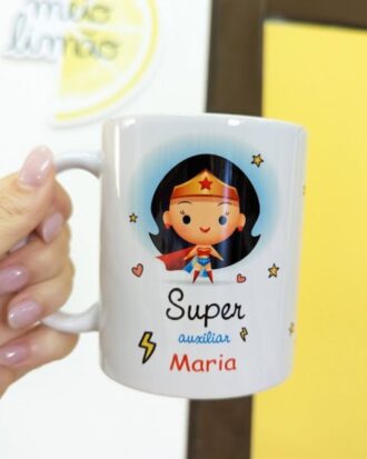 Caneca super professora/auxiliar