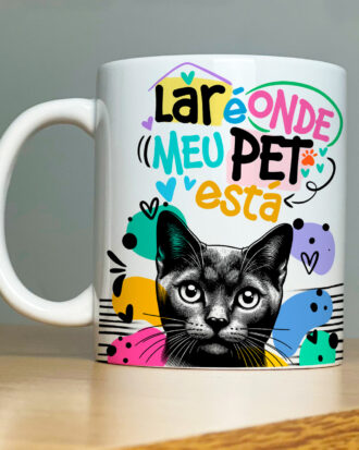 Caneca "lar é onde o meu PET está" - gato