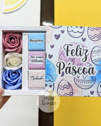 Caixinha com garrafa ou rosas de sabão