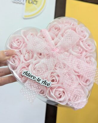 Coração de rosas em sabão