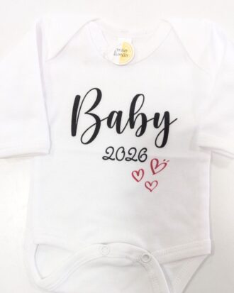 Body “Baby 2026” – anúncio bebé a caminho