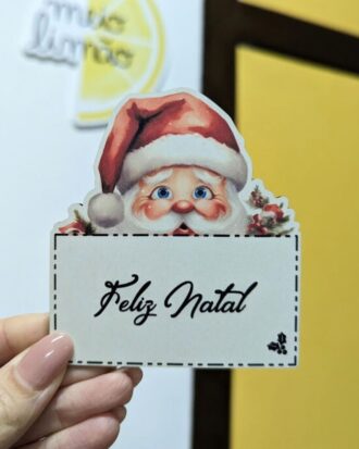 Íman de Natal em MDF personalizado – imagem natalícia + texto à escolha
