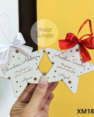 Pendente estrela personalizado para professora/educadora/auxiliar