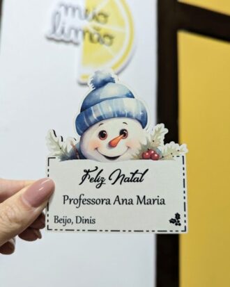 Íman de Natal em MDF personalizado – imagem natalícia + texto à escolha