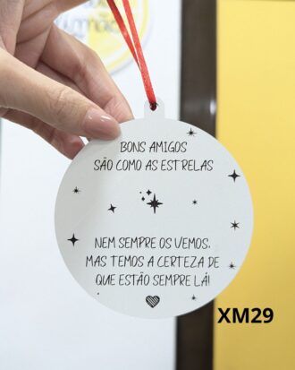 Pendente bola de Natal - Amizade