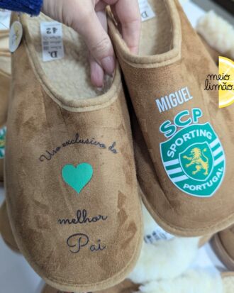 Chinelos/pantufas personalizados para pai – “Uso exclusivo do melhor pai” + clube